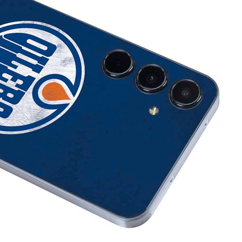 NHL Edmonton Oilers Distressed Galaxy A55 5G Skin